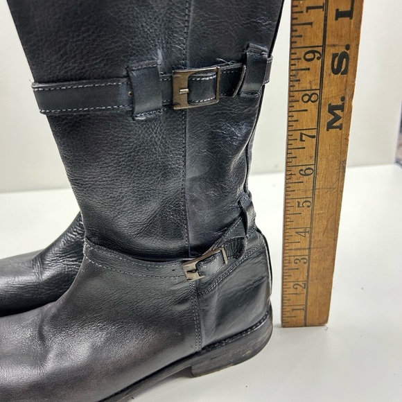 BED STU Cobbler Series Mid Calf Leather Moto Combat Boots Size 8 - Picture 5 of 10